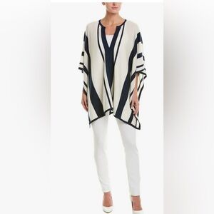 Tommy Bahama Navy and Cream Striped Poncho